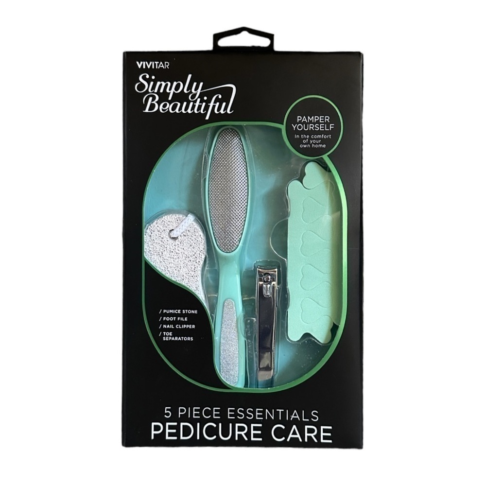 🌺 Vivitar Simply Beautiful 5 Piece Essentials Pedicure Kit NIB